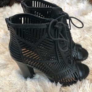 High heel open toe bootie